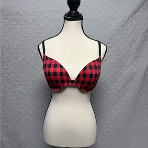 Victoria's Secret Red and Black Plaid Bra